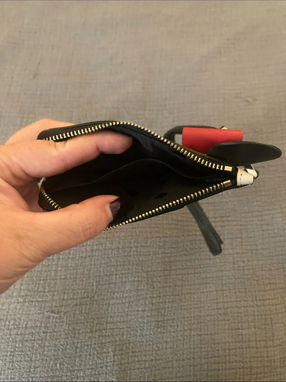 kate spade Black, White & Red Polka Dot Minnie Ear Card Holder Crossbody
